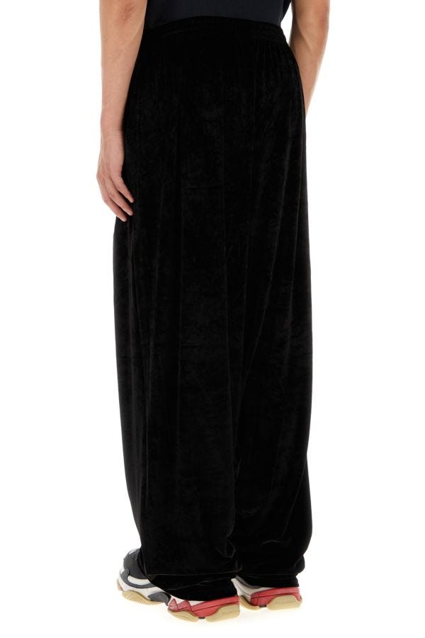 BALENCIAGA | Black stretch velvet baggy pant