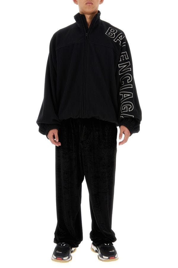 BALENCIAGA | Black pile oversize sweatshirt