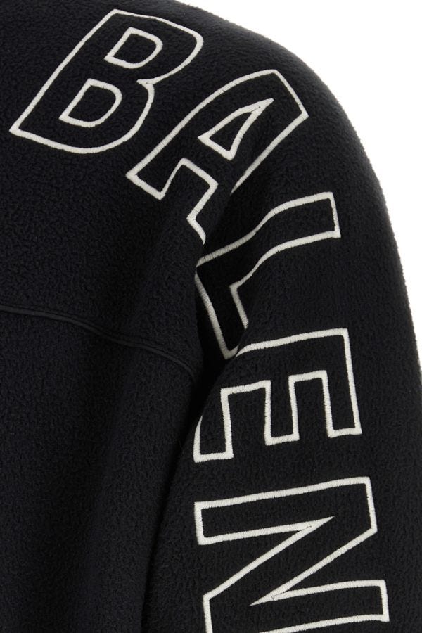 BALENCIAGA | Black pile oversize sweatshirt