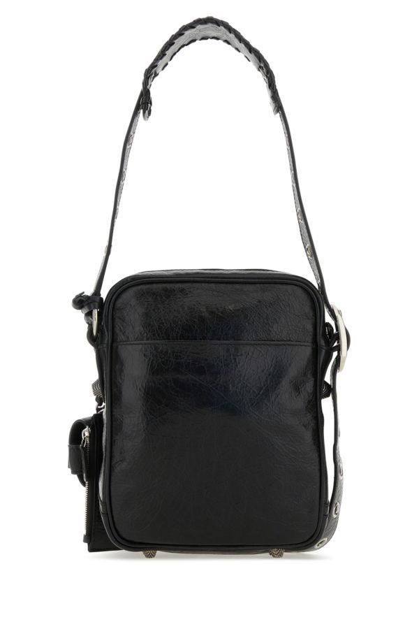 BALENCIAGA | Black leather Le Cagole Men crossbody bag