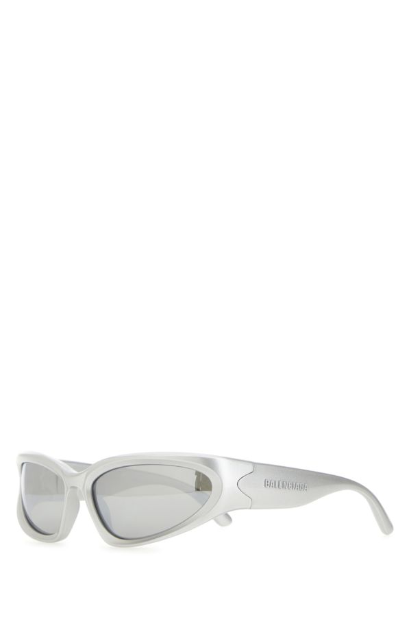 BALENCIAGA | Silver acetate Swift Oval sunglasses