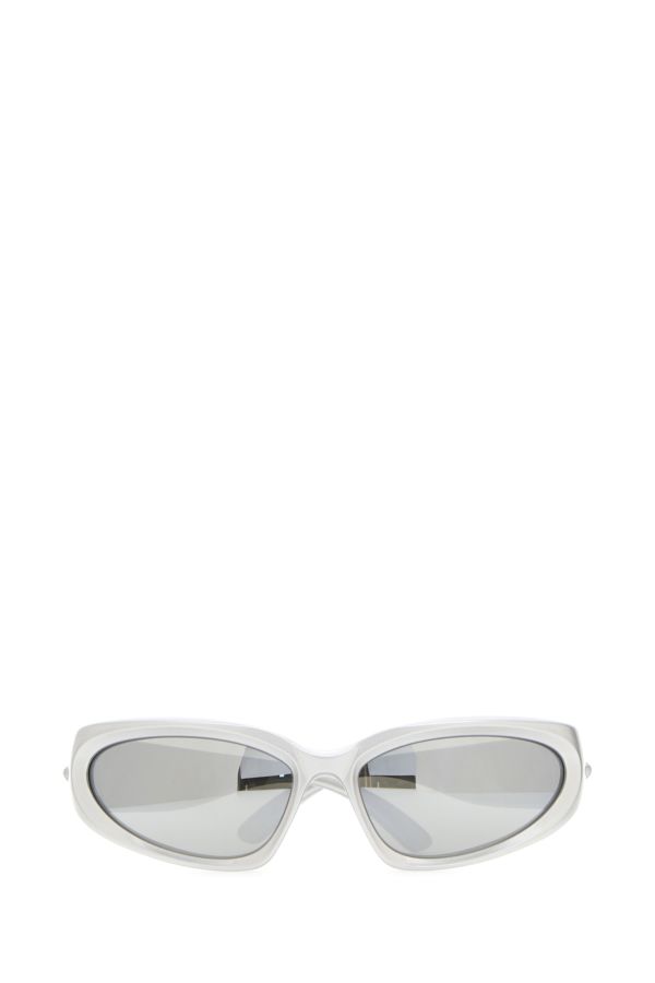 BALENCIAGA | Silver acetate Swift Oval sunglasses