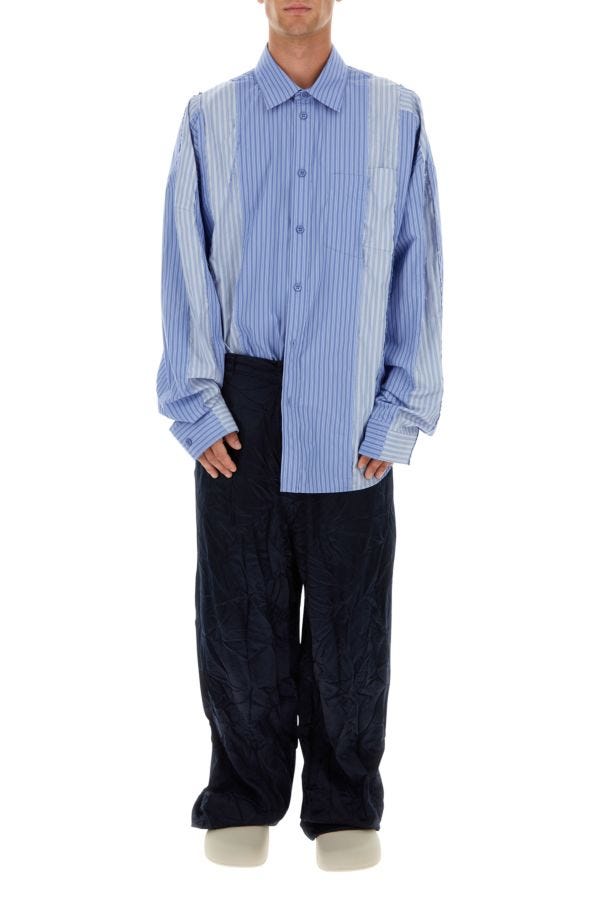 BALENCIAGA | Dark bue satin 5 Pocket pant