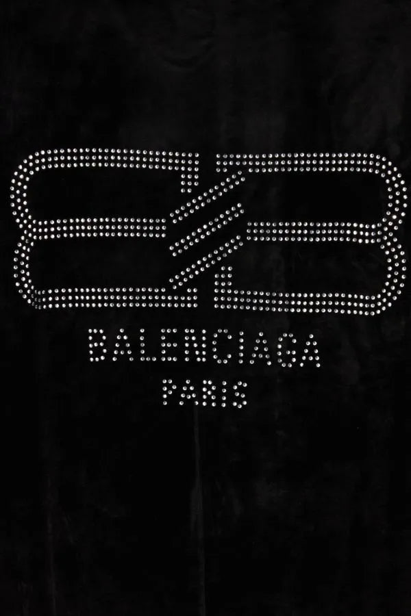 Balenciaga | ブラック ベルベット オーバーサイズ スウェットシャツ