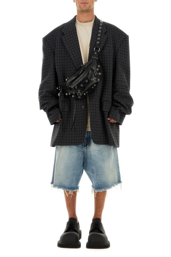 BALENCIAGA | Embroidered polyester blend oversize blazer