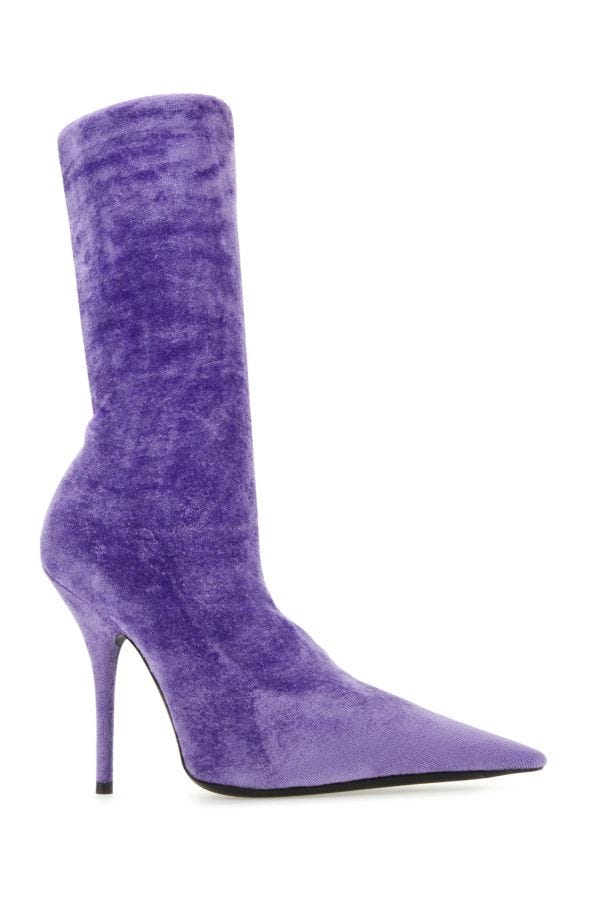 BALENCIAGA | Lilac velvet Knife ankle boots