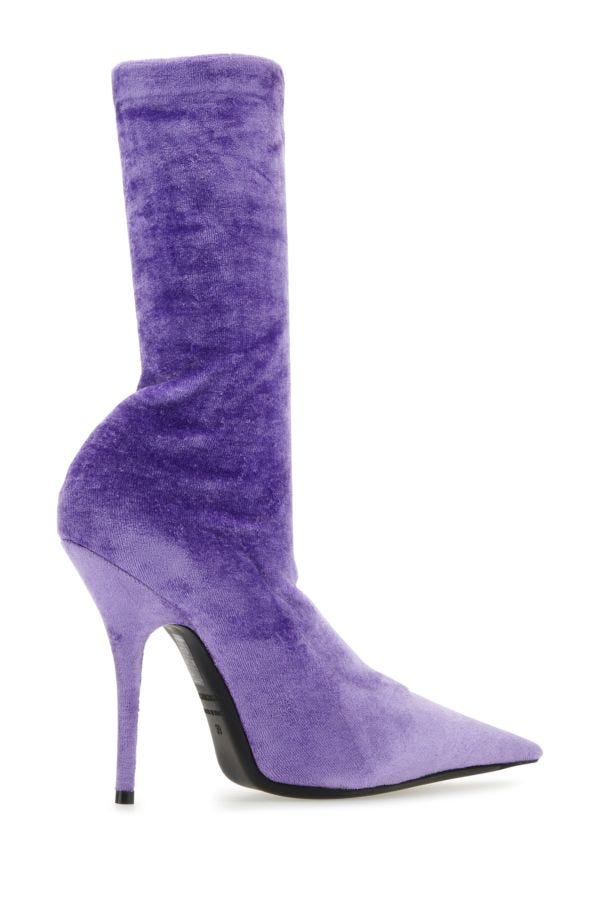 BALENCIAGA | Lilac velvet Knife ankle boots