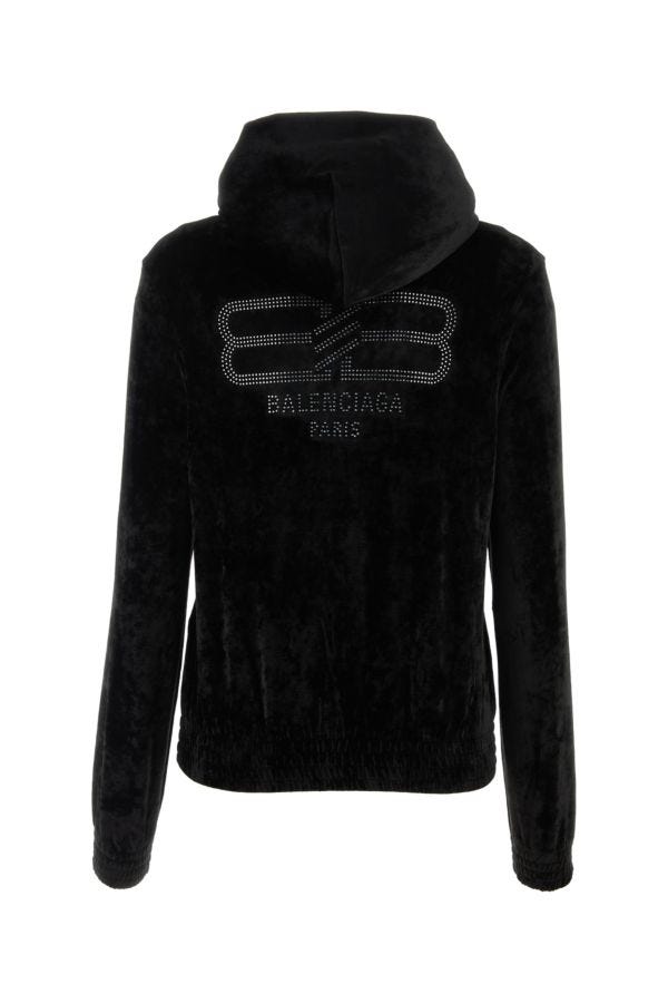 BALENCIAGA | Black velvet sweatshirt