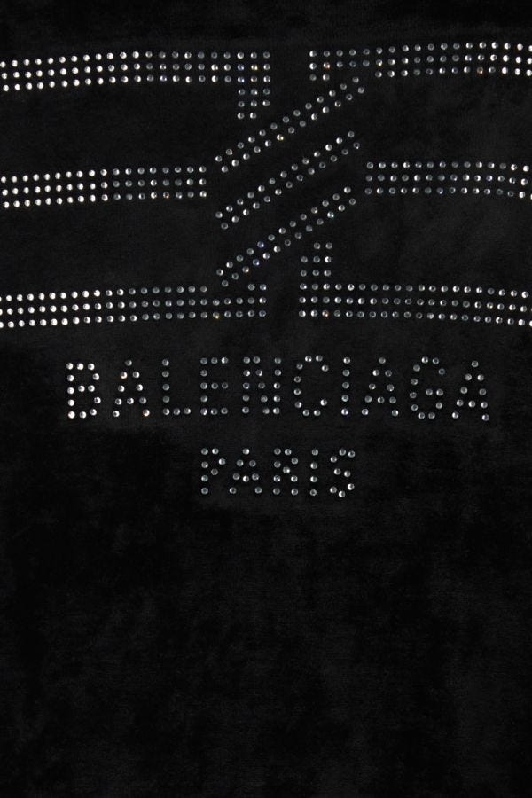 BALENCIAGA | Black velvet sweatshirt