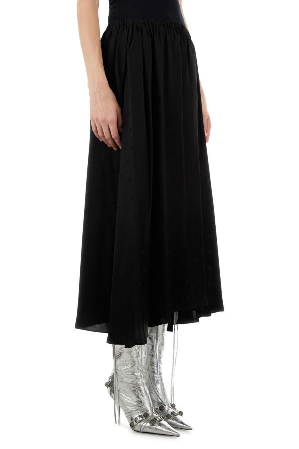 BALENCIAGA | Black satin skirt