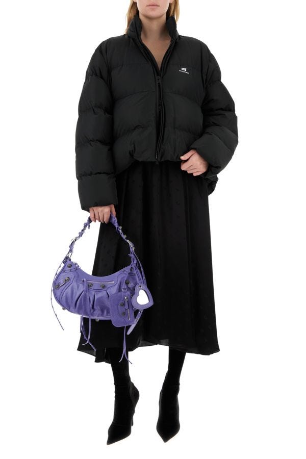 BALENCIAGA | Black fluid velvet jersey Knife pantaleggings