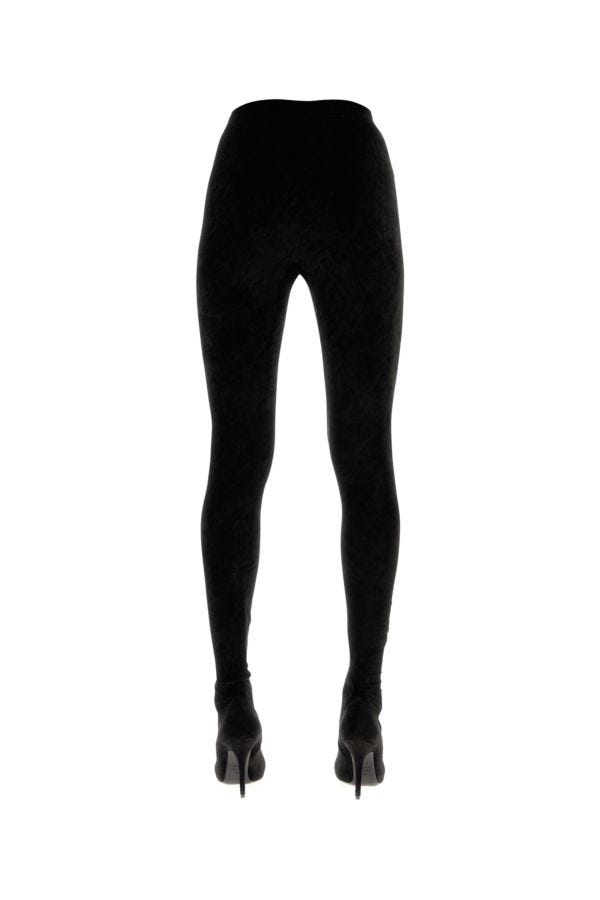 BALENCIAGA | Black fluid velvet jersey Knife pantaleggings