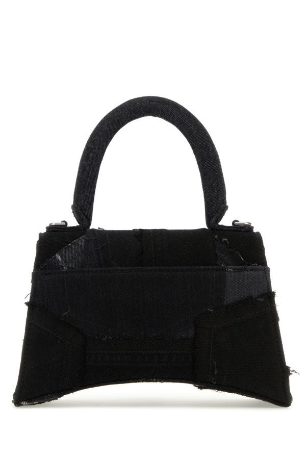 BALENCIAGA | Black denim small Hourglass handbag