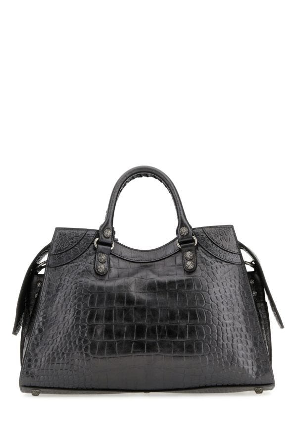 BALENCIAGA | Lead leather Neo Cagole City handbag