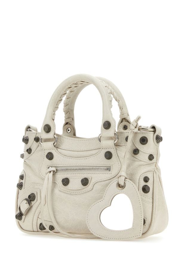 BALENCIAGA | Chalk nappa leather Neo Cagole S handbag