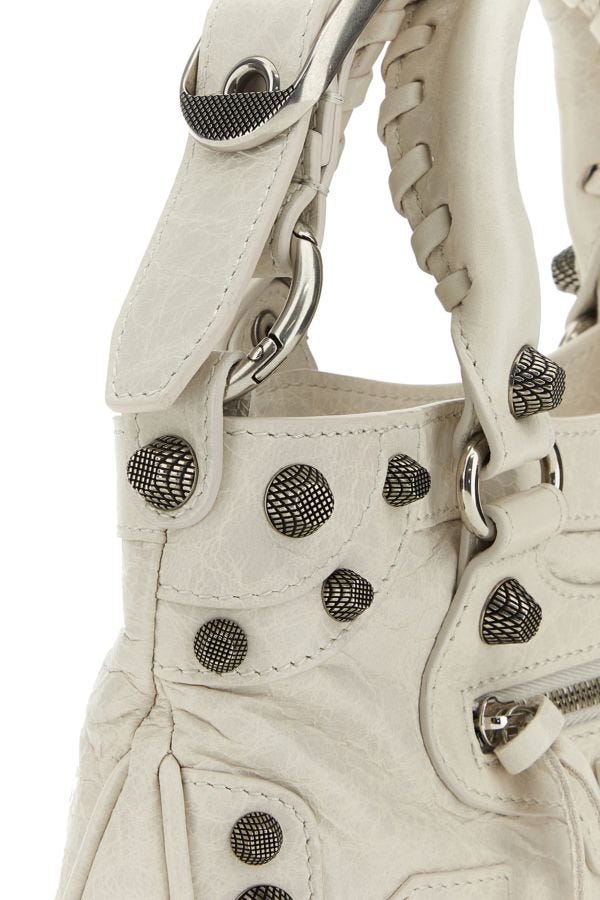 BALENCIAGA | Chalk nappa leather Neo Cagole S handbag