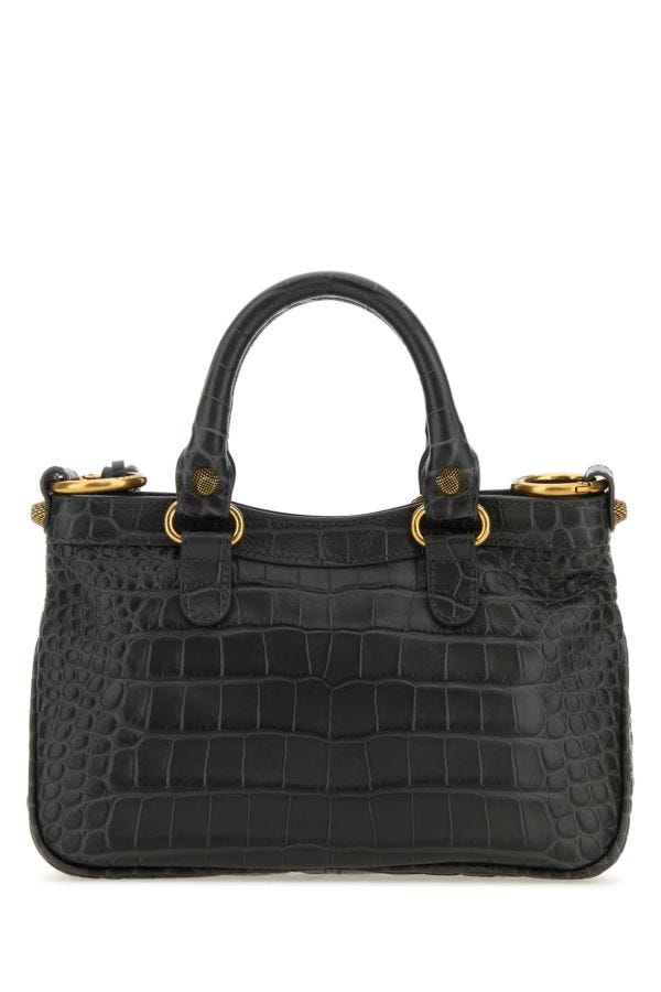 BALENCIAGA | Charcoal leather Neo Cagole S handbag