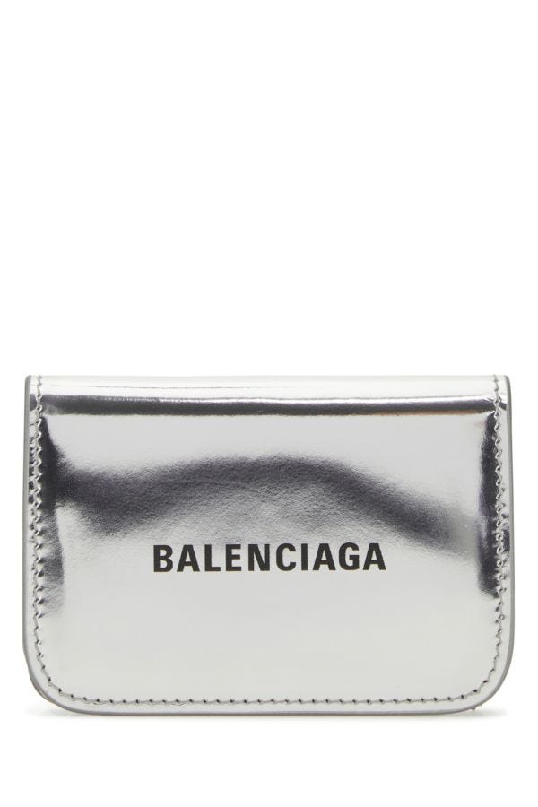 BALENCIAGA | Silver leather wallet