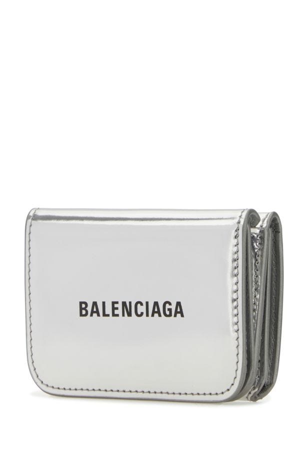 BALENCIAGA | Silver leather wallet