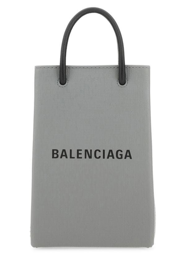 BALENCIAGA | Grey leather phone case