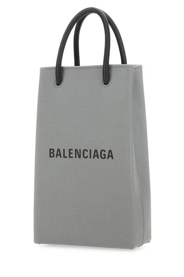 BALENCIAGA | Grey leather phone case