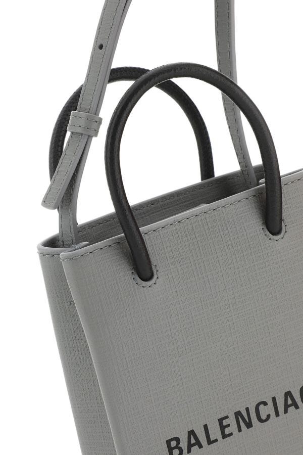 BALENCIAGA | Grey leather phone case