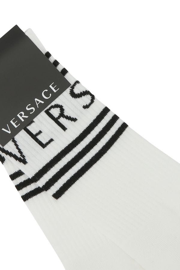 VERSACE | White stretch cotton blend socks