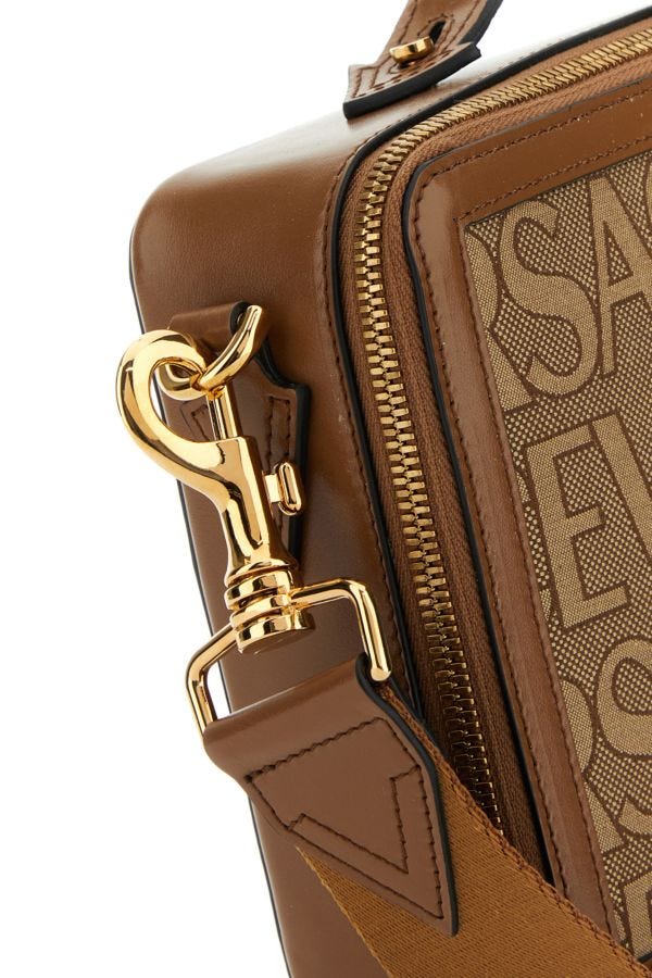 VERSACE | Embroidered canvas Versace Allover handbag