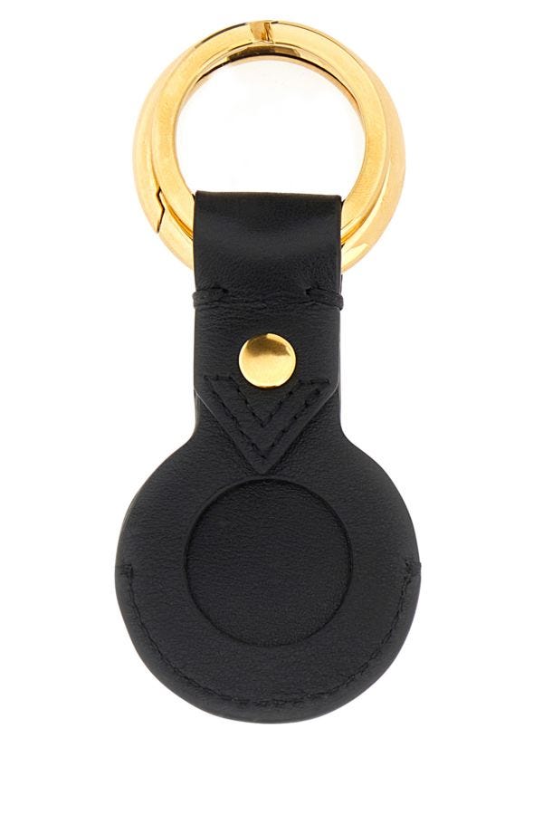 VERSACE | Black leather keyring