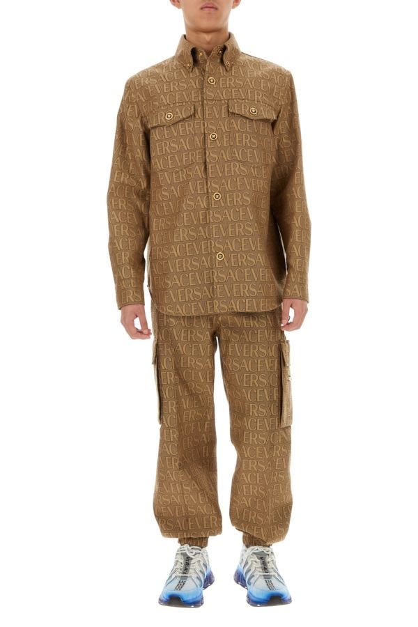 VERSACE | Embroidered jacquard Versace Allover cargo pant