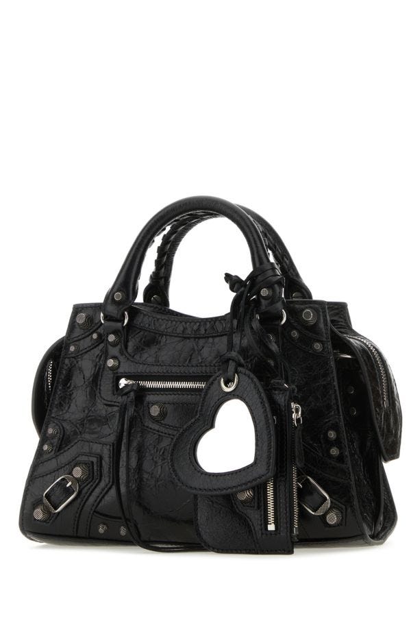 BALENCIAGA | Black leather Neo Cagole XS handbag