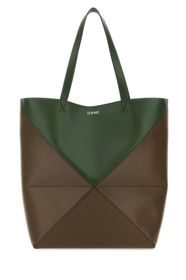 LOEWE | ツートンレザー パズルフォールド ラージ ショッピングバッグ
