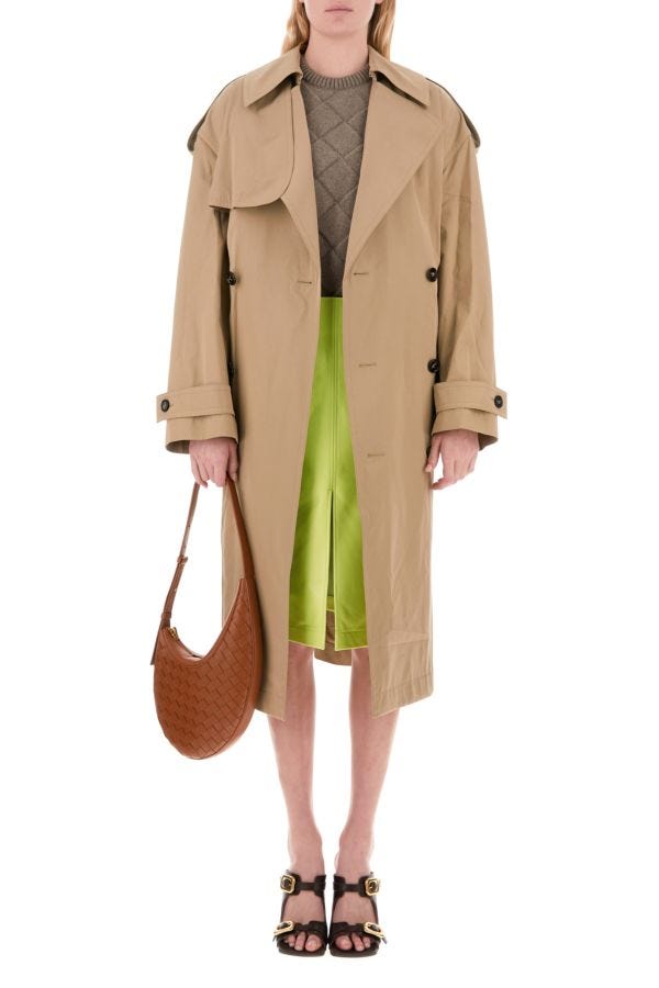 BOTTEGA VENETA | Cappuccino cotton blend trench coat