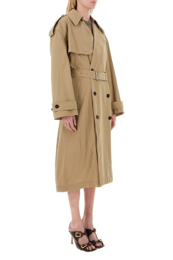 BOTTEGA VENETA | Cappuccino cotton blend trench coat