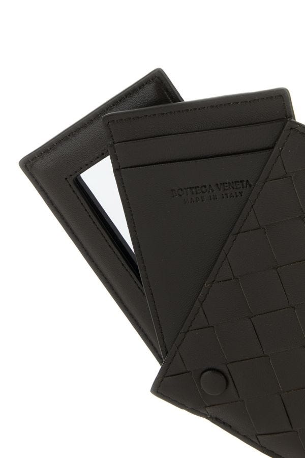 BOTTEGA VENETA | Dark brown nappa leather card holder