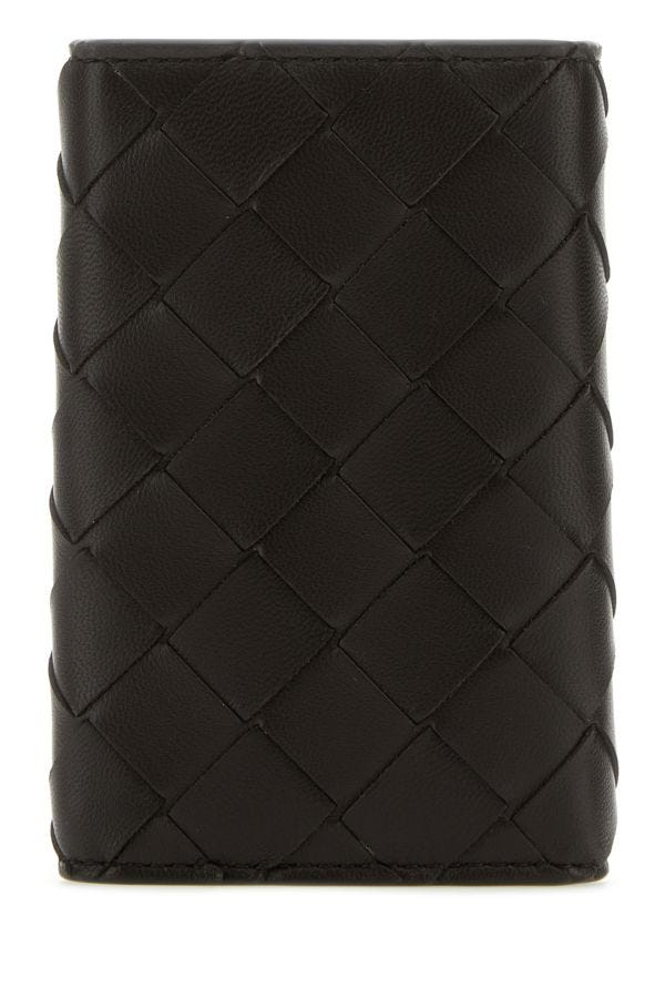 BOTTEGA VENETA | Dark brown nappa leather keyring case