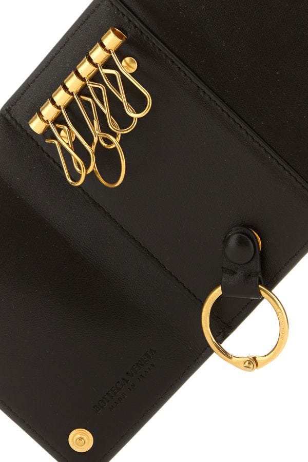 BOTTEGA VENETA | Dark brown nappa leather keyring case