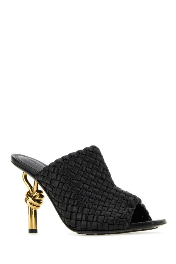 BOTTEGA VENETA | Black leather Knot mules