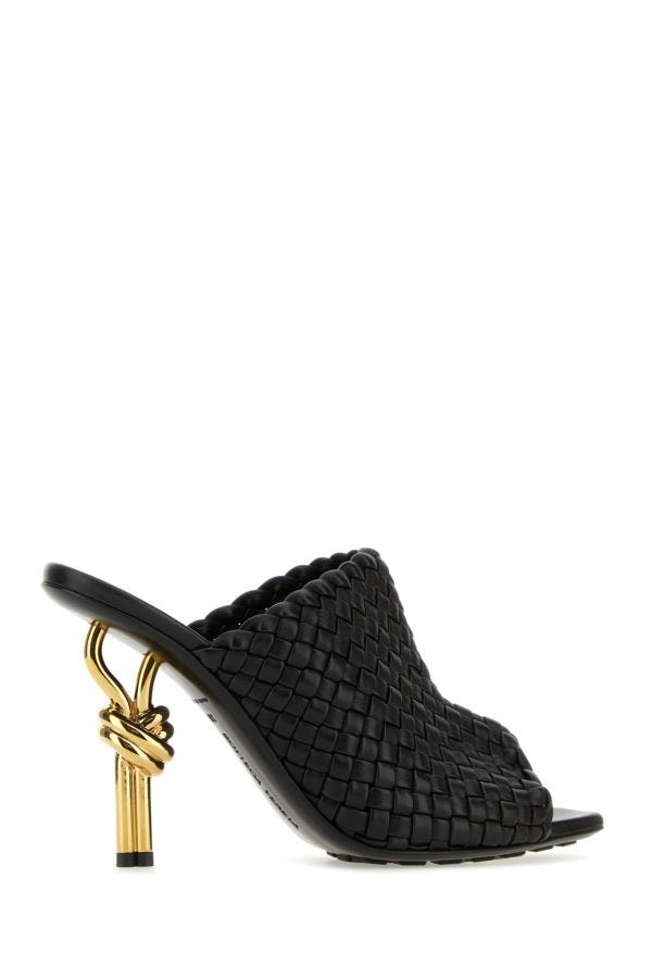 BOTTEGA VENETA | Black leather Knot mules