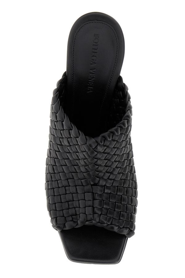 BOTTEGA VENETA | Black leather Knot mules