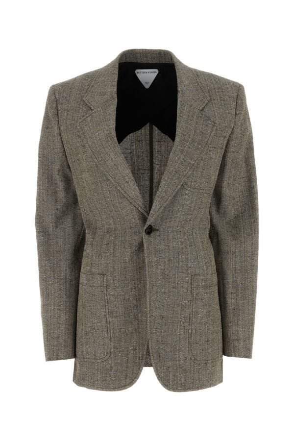 BOTTEGA VENETA | Melange grey viscose blend blazer