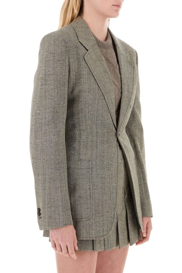 BOTTEGA VENETA | Melange grey viscose blend blazer