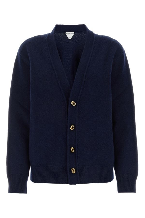 BOTTEGA VENETA | Midnight blue stretch cashmere blend cardigan