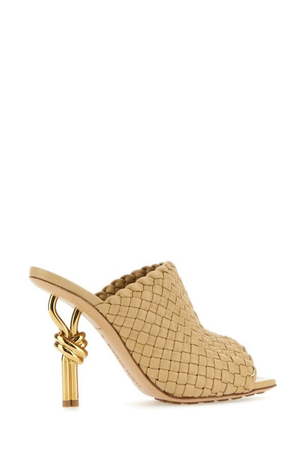 BOTTEGA VENETA | Beige leather Knot mules