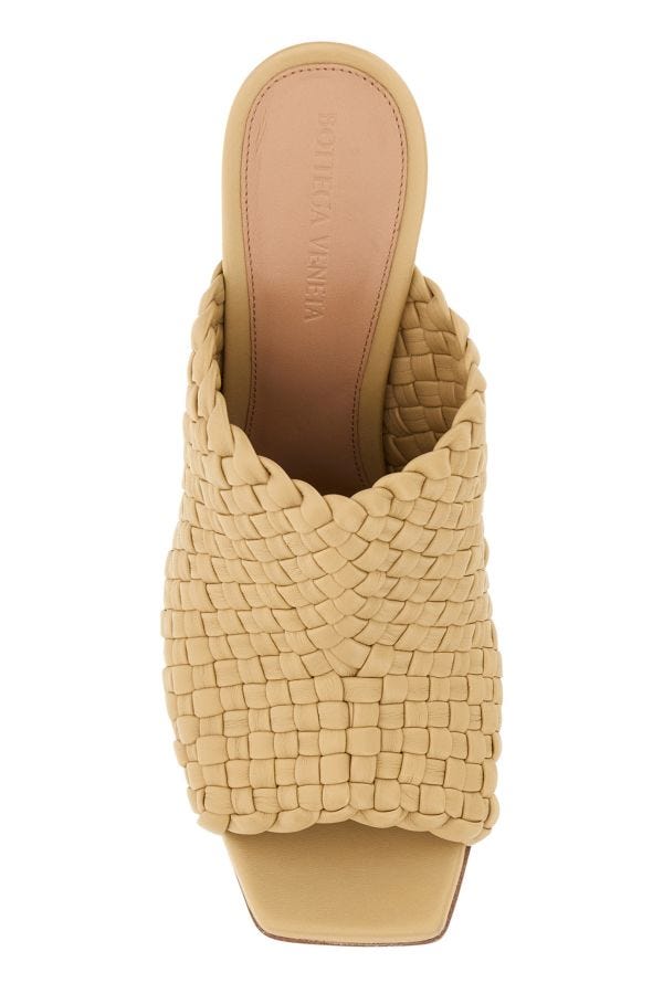 BOTTEGA VENETA | Beige leather Knot mules