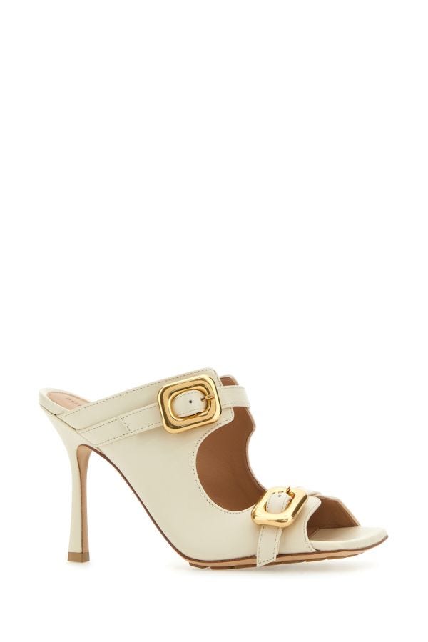 BOTTEGA VENETA | Ivory leather Stretch Buckle mules