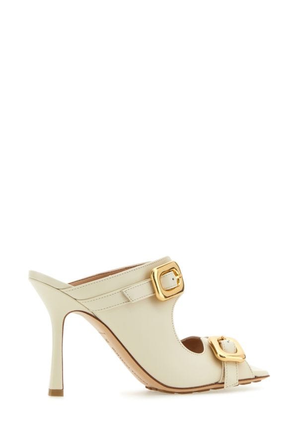 BOTTEGA VENETA | Ivory leather Stretch Buckle mules