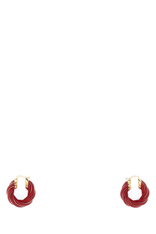 BOTTEGA VENETA | Tiziano red nappa leather and 925 silver Twist earrings