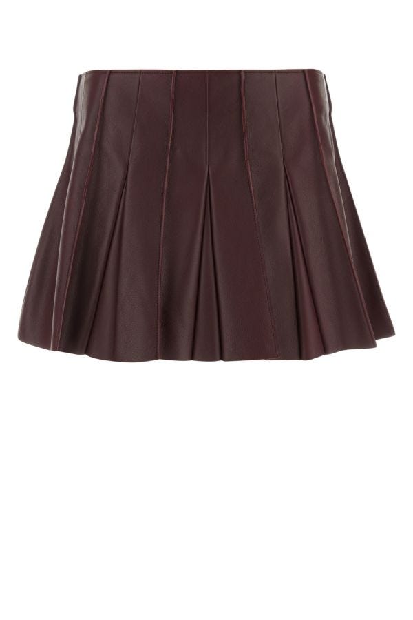 BOTTEGA VENETA | Burgundy leather mini skirt