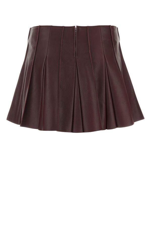 BOTTEGA VENETA | Burgundy leather mini skirt